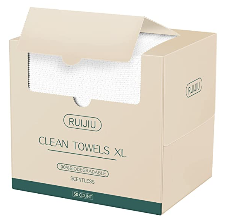 Disposable Face Towel Clean Face Tissue Skin Soft and Thick for Make up, Baby Organic Cruelty Free BioDegradable by RUIJIU